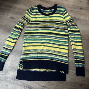 Women’s BCBGMaxAzria Ananda yellow blue Multicolor Striped Sweater, Size S